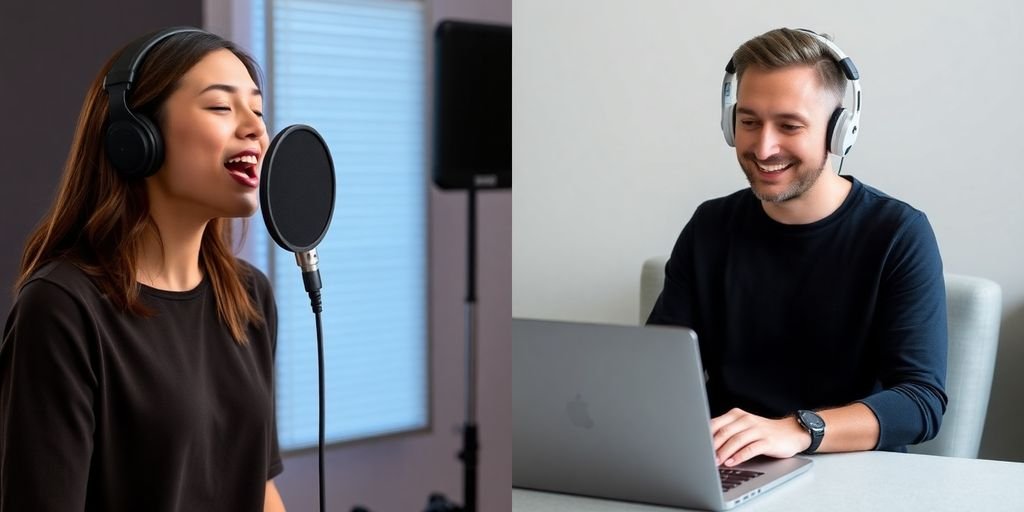 Singers practicing vocal techniques.