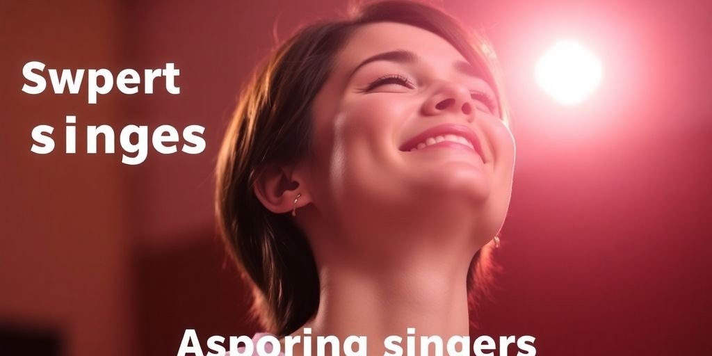 Person singing with joy, eyes closed.